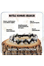 Sertifikalı Rutilli Kuvars Doğal Taşı Bileklik - 6 Mm B657