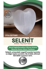 SERTİFİKALI Selenit Doğal Taş Kalp Obje ODT085