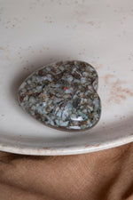 Sertifikalı Larimar Doğal Taş Kalp Obje P053