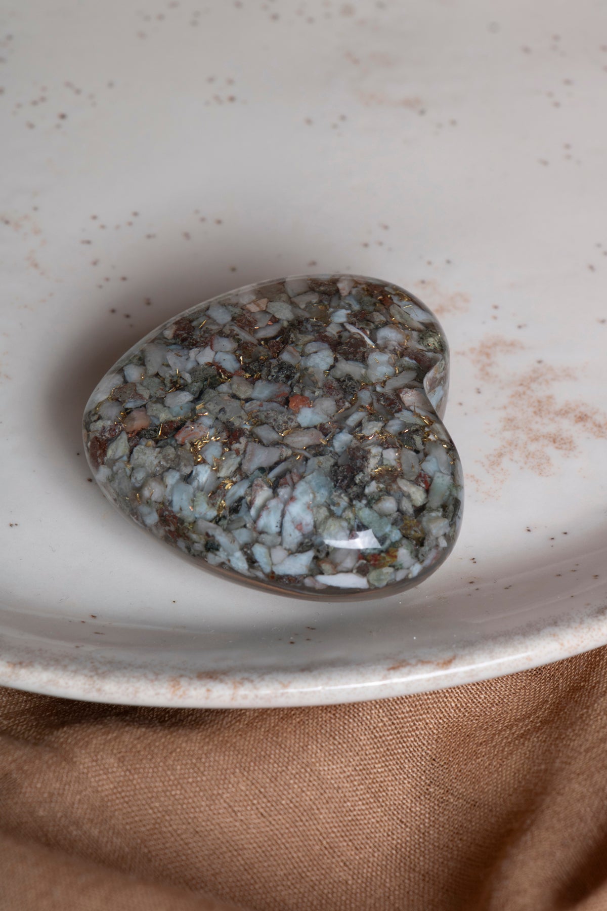 Sertifikalı Larimar Doğal Taş Kalp Obje P053