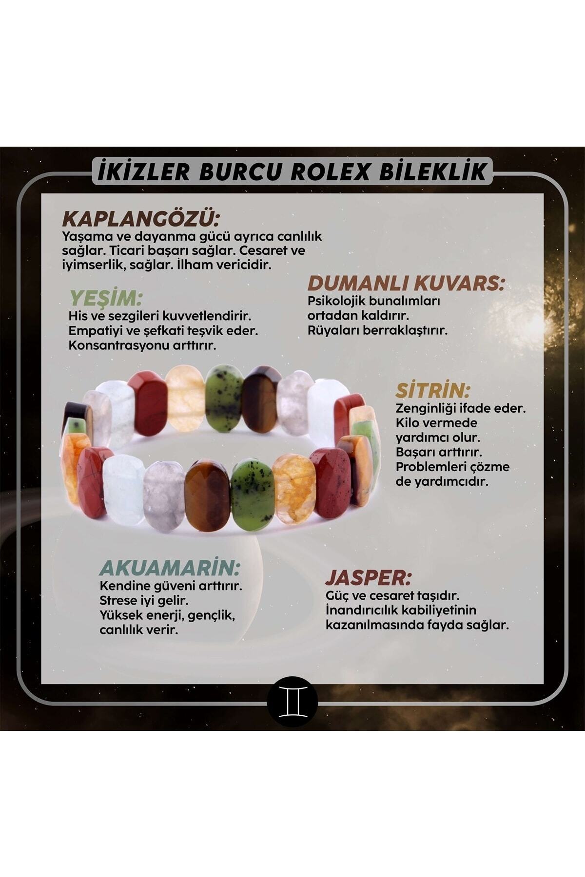 Sertifikalı Ikizler Burcu Roleks Bileklik B032
