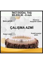 Sertifikalı Inci Doğal Taş Bileklik 8 Mm - B860