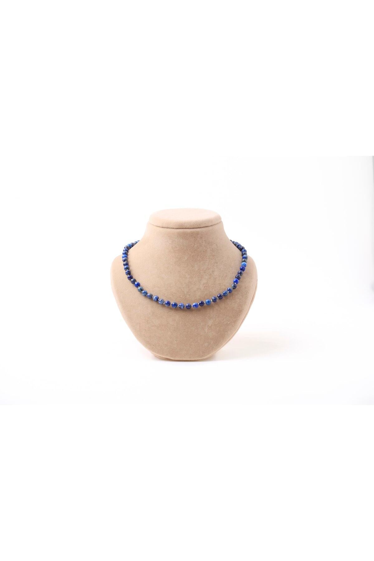 Sertifikalı Lapis Lazuli Doğaltaş Kolye 6 Mm, M577