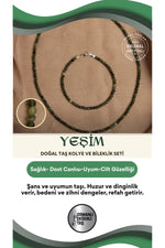 Sertifikalı Yeşim Doğal Taş Kolye ve Bileklik Seti