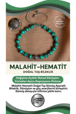 SERTİFİKALI malakit - hematit doğal Taş Gümüş Aparatlı Bileklik