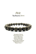 Sertifikalı Hakiki Orijinal Pirit 8mm Doğal Taş Misinalı Bileklik