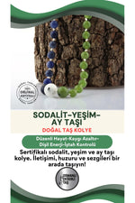 Sertifikalı Sodalit-yeşim-ay Taşı Kolye