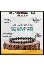 Kan Taşı Doğal Taş Bileklik 6 Mm - B828