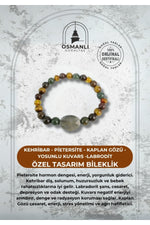 Sertifikalı Kehribar - Pietersite - Kaplan Gözü - Yosunlu Kuvars -labrodit - Özel Tasarım Bileklik