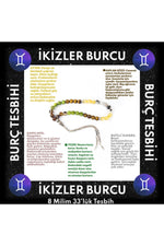 Sertifikalı Ikizler Burcu 33'lük Tesbih T022