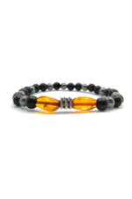Orijinal Hakiki Kehribar - Shungite - Hematit Misinalı Doğal Taş Bileklik 6mm