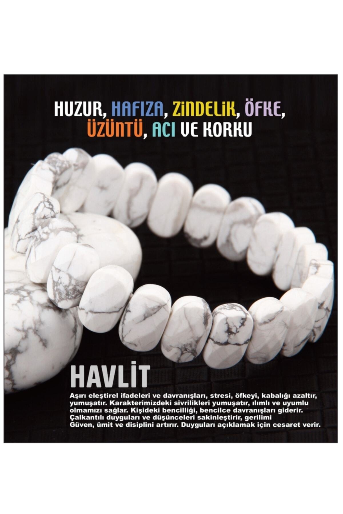 Sertifikalı Havlit Doğal Taş Bileklik B724