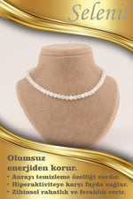 Sertifikalı Selenit 6mm Kolye (DÜĞÜMSÜZ)