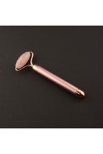 Sertifikalı Pembe Kuvars Doğal Taşı Titreşimli Roller Masaj Aleti 15 X 6 Cm Ma014