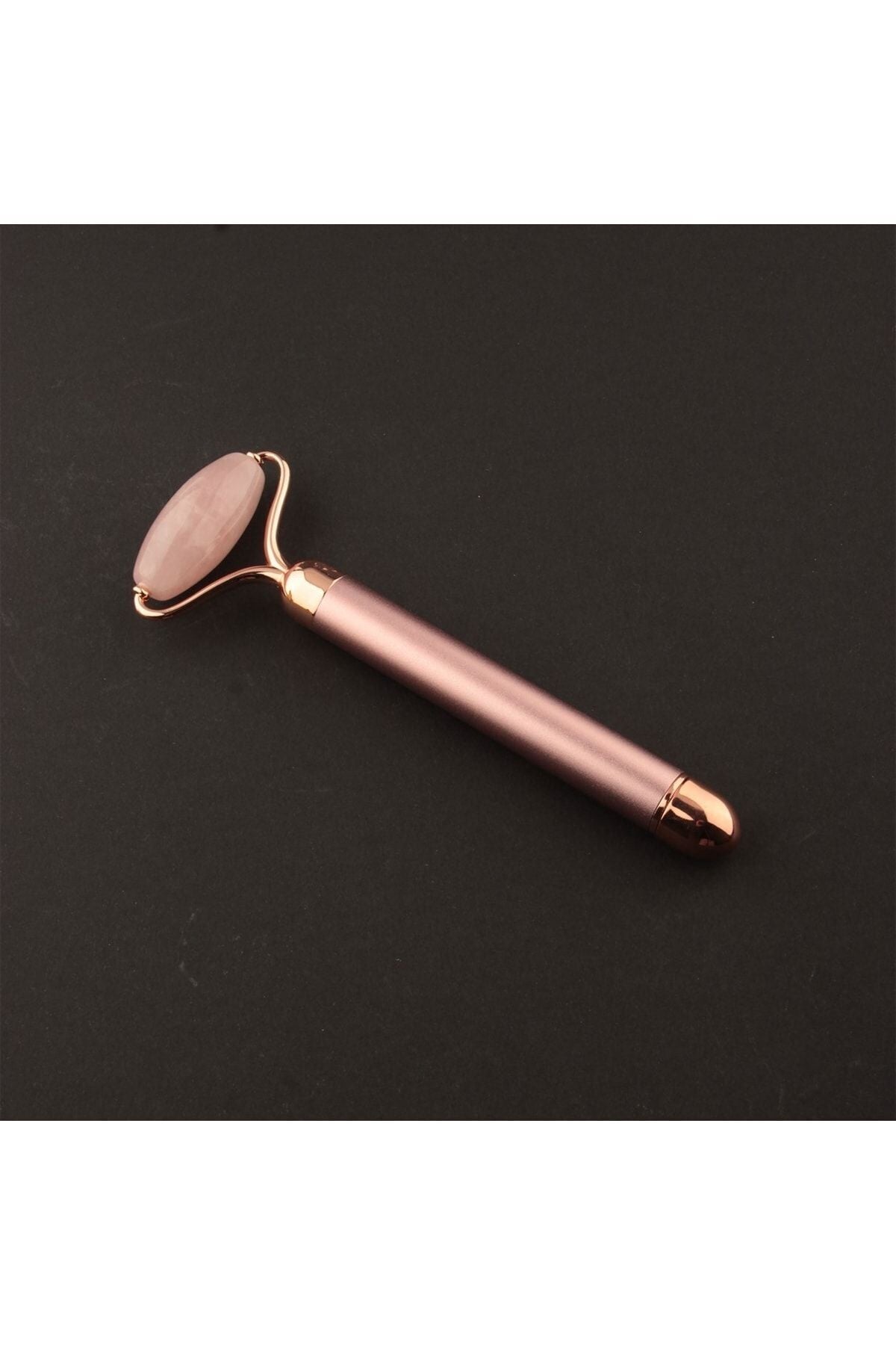 Sertifikalı Pembe Kuvars Doğal Taşı Titreşimli Roller Masaj Aleti 15 X 6 Cm Ma014
