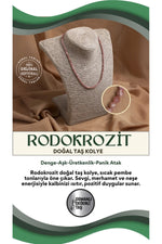 SERTİFİKALI Rodokrozit Doğal Taşı Kolye