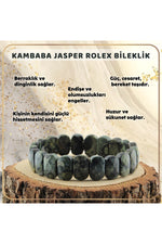 Sertifikalı Kambaba Jasper Doğal Taş Roleks Bileklik 15 Mm - B151