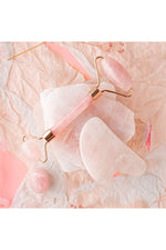 Sertifikalı Pembe Kuvars Gua Sha Ve Roller Set - Birinci Sınıf (sertifikalı)
