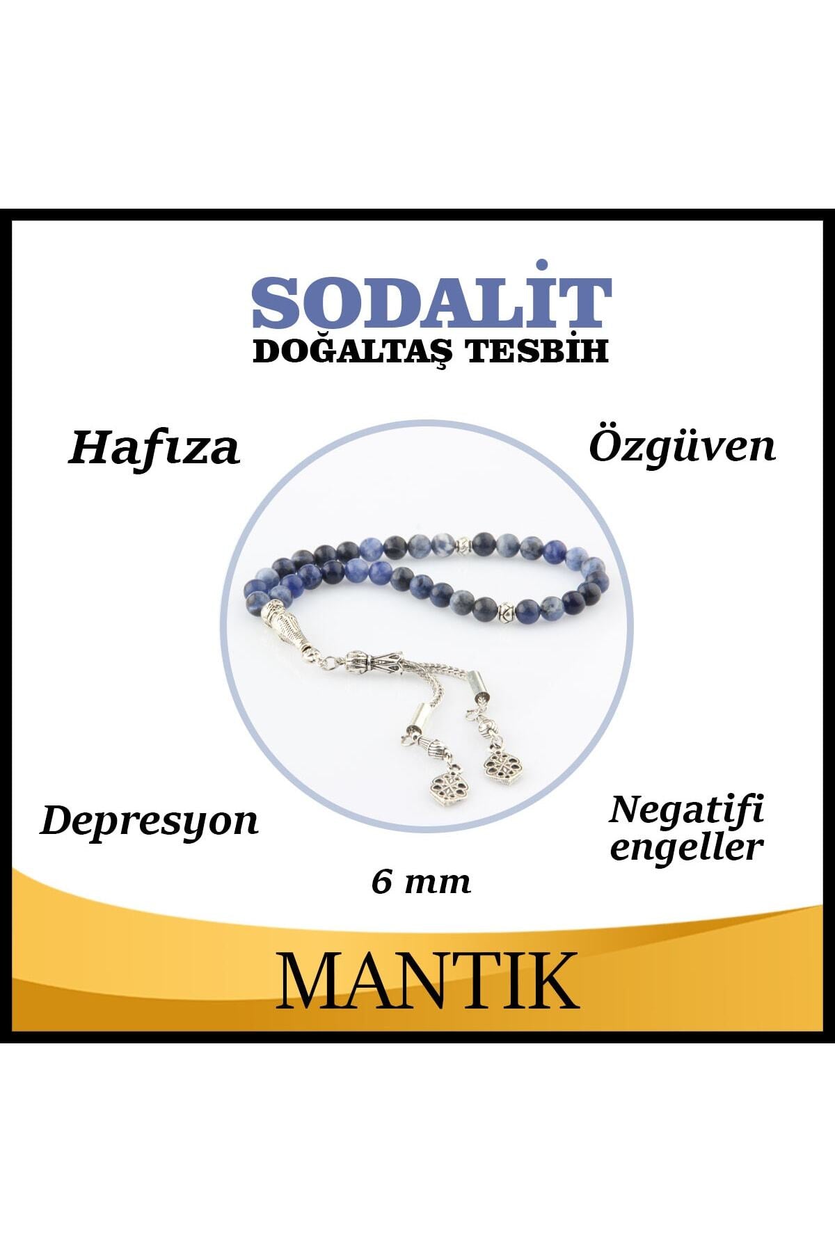 Sertifikalı Sodalit Doğaltaş Tesbih 6 Mm, T215