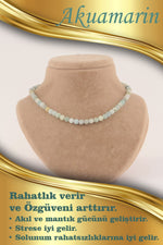 Sertifikalı Akuamarin 6 Mm Kolye (düğümsüz)