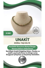 Sertifikalı Unakit Doğaltaş Kolye 8 Mm, M551
