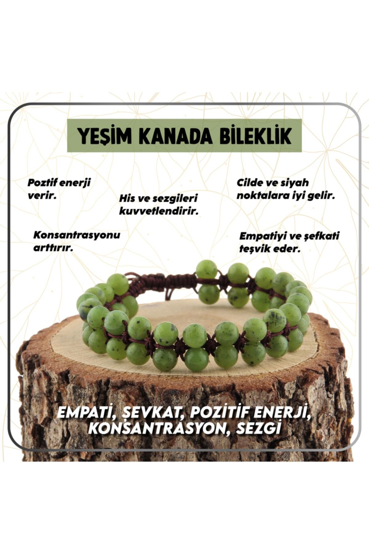 Sertifikalı Yeşim Kanada Doğal Taş Bileklik - 6 Mm B658