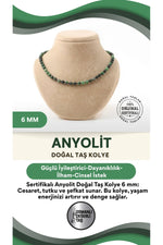 Sertifikalı Anyolit Doğaltaş Kolye 6 Mm, M558