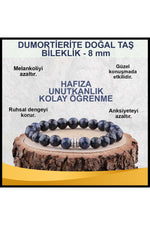 Sertifikalı Dumortierite Doğal Taş Bileklik 8 Mm - B568