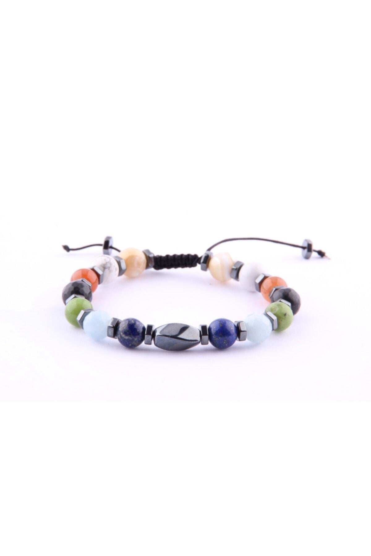 Unisex Öğrenci Bilekliği-shungite-akuamarin-obsidyen-havlit-lapis-yeşim-hakiki Yemen Akiği-sedef