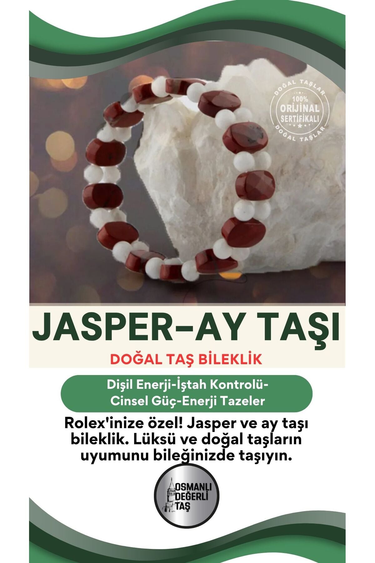 Jasper-ay Taşı Roleks Bileklik