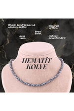 Hematit Doğal Taş Düğümsüz Kolye 6 Mm - M396