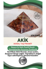 Sertifikalı Akik Doğal Taş Piramit No:1 P005