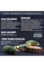 Sertifikalı Yeşim Doğal Taşı Tırtıklı Roller Masaj Aleti 15 X 6 Cm Ma016