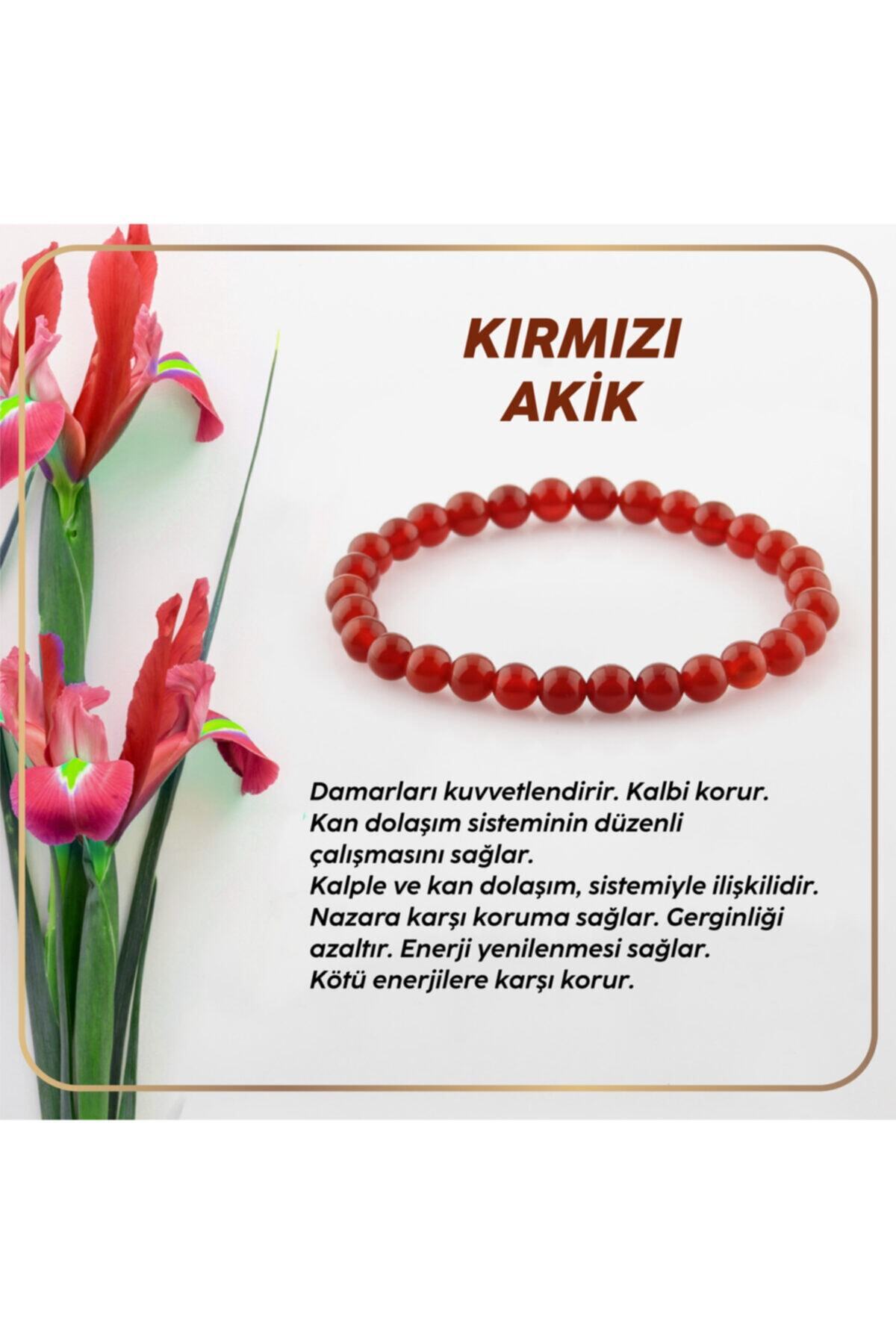 Sertifikalı Kırmızı Akik Bileklik 6 Mm