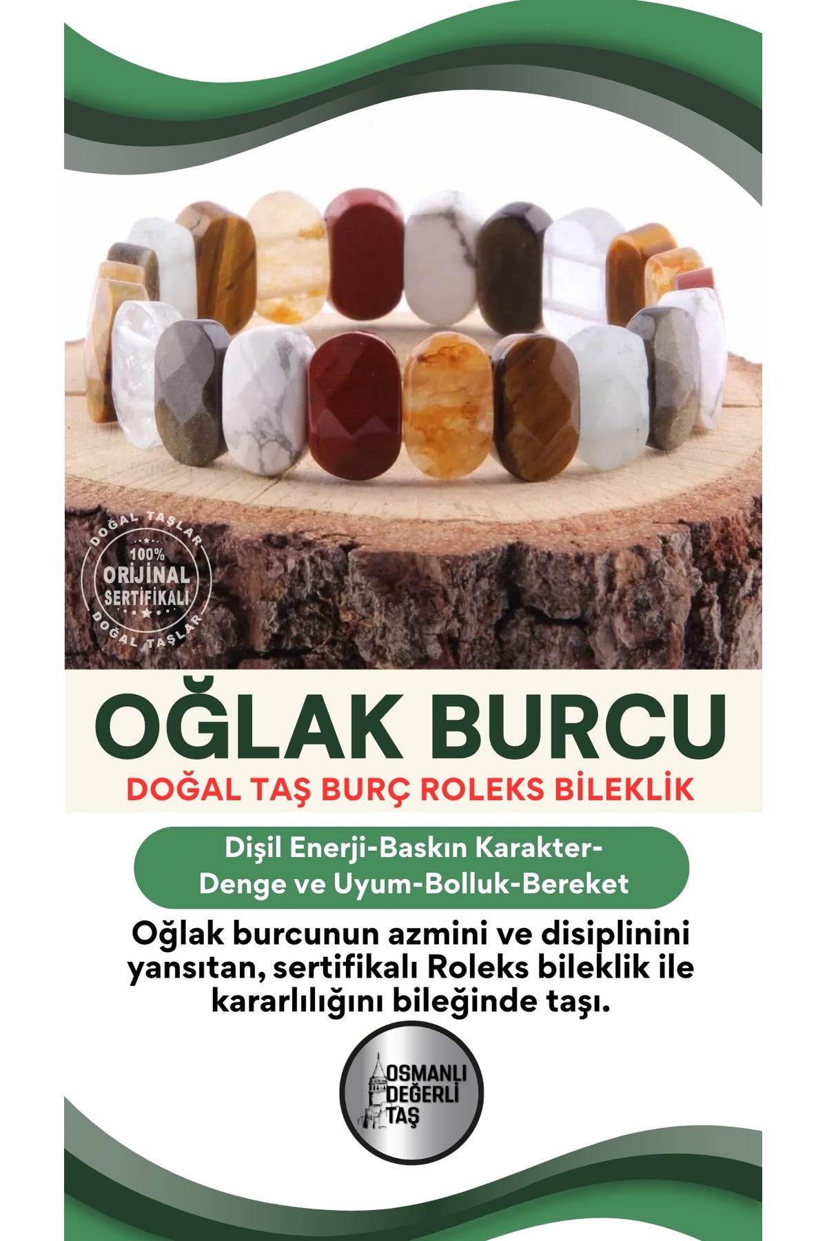 Sertifikalı Oğlak Burcu Roleks Bileklik - B033