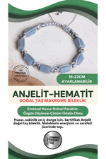 SERTİFİKALI Anjelit Doğal Taş Makrome Ayarlanabilir Zirkon Aparatlı Bileklik