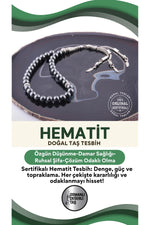 Sertifikalı Hematit Doğal Taş Tesbih T186