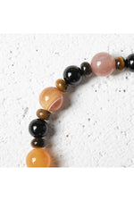 Sertifikalı Doğal Carnelian, Agat, Kaplan Gözü ve Obsidyen Bileklik – Güç, Koruma ve Enerji