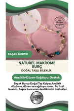 Başak Burcu Doğal Taş Natürel Makrome Kolye