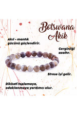 Sertifikalı Bostwana Akik Doğal Taş Bileklik - 8 Mm B771
