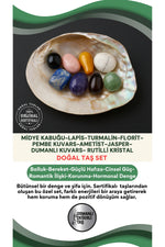 Midye Kabuğu-lapis-turmalin-florit-pembe Kuvars-ametist-jasper-dumanlı Kuvars- Rutilli Kristal-set