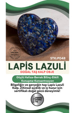 Sertifikalı Lapis Lazuli Doğal Taş Kalp Obje P048