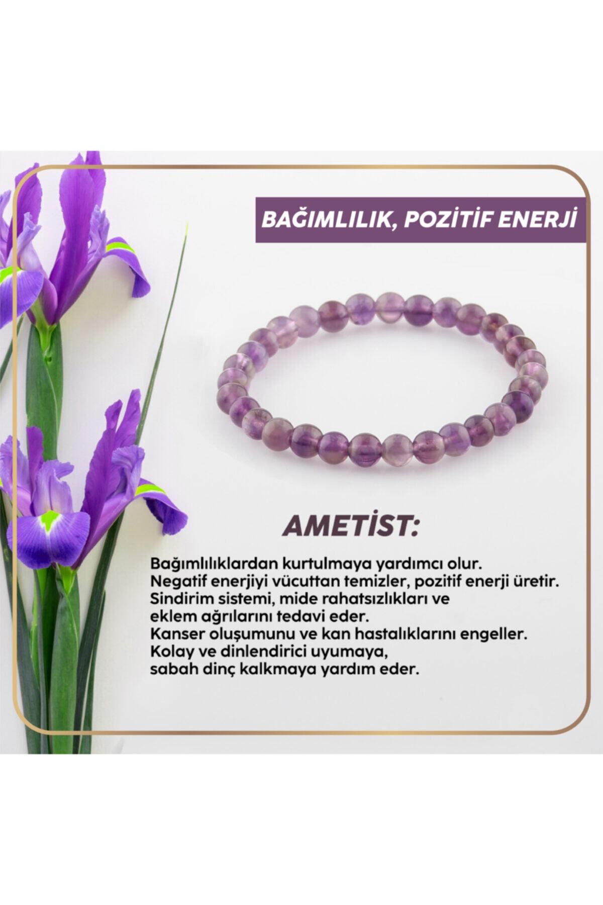 Sertifikalı Ametist Bileklik 6mm