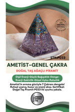Sertifikalı Ametist-Genel Çakra Doğal Taş Piramit P033