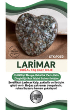 Sertifikalı Larimar Doğal Taş Kalp Obje P053