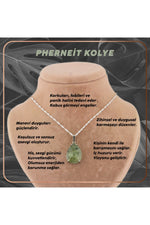 Sertifikalı Prehnit Kolye Ucu (GÜMÜŞ ZİNCİR HEDİYE) Pirinç Çerçeve