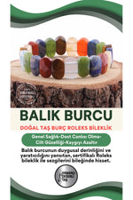 Sertifikalı Balık Burcu Doğal Taş Roleks Bileklik B025