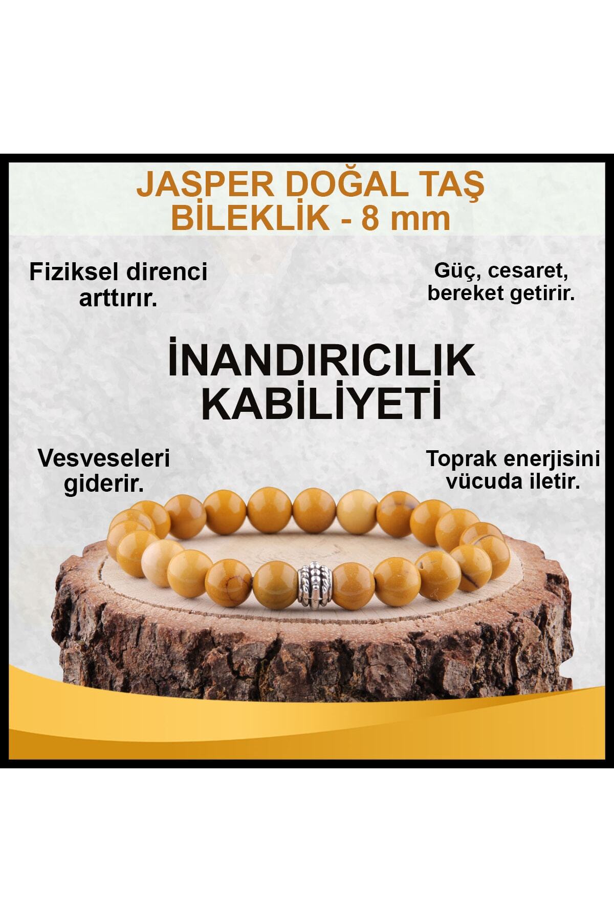 Sertifikalı Jasper Doğal Taş Bileklik 8 Mm - B862