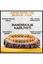 Sertifikalı Jasper Doğal Taş Bileklik 8 Mm - B862