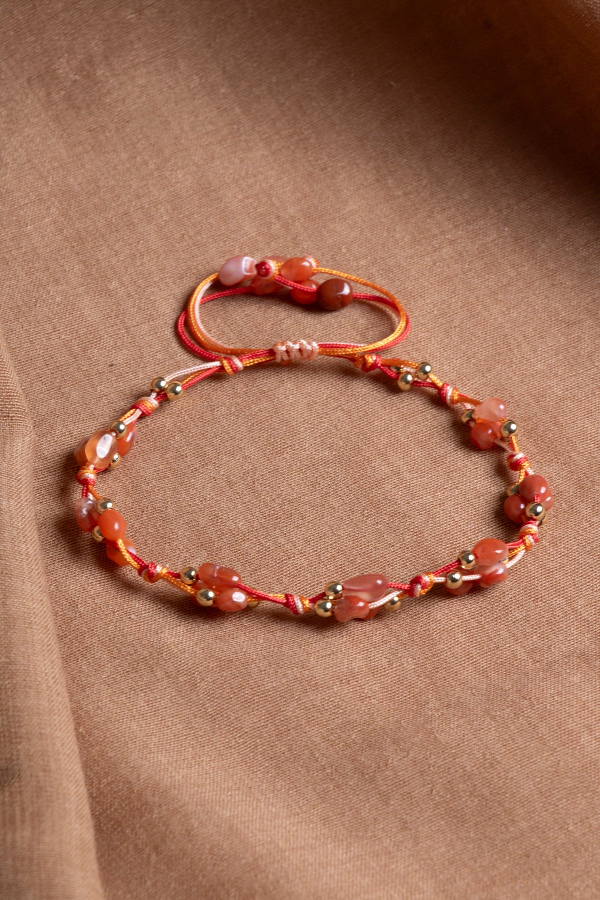 Sertifikalı Akik-Hematit Doğal Taş Makrome Bileklik ODT033